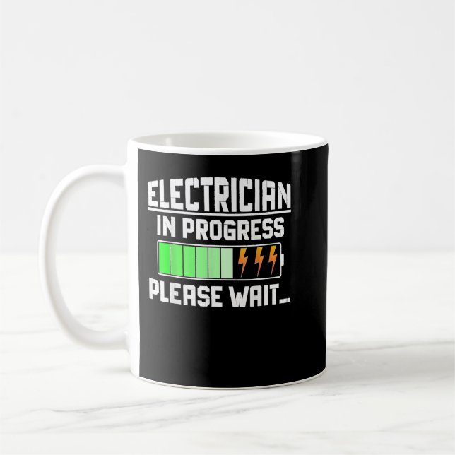 Elektriker under arbete Vänta Lineman Studen Kaffemugg (Vänster)