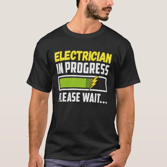 Elektriker under arbete Vänta på framtida Electri T Shirt (Framsida)
