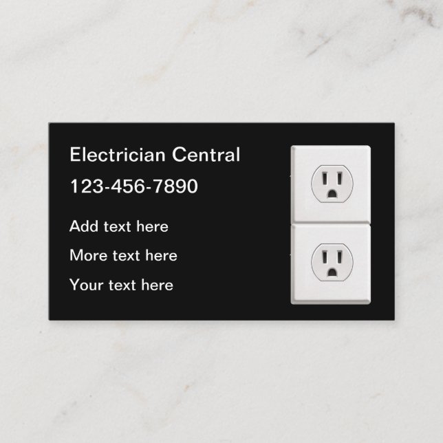 Elektriker Unika Nya Affärskort Visitkort (Framsida)