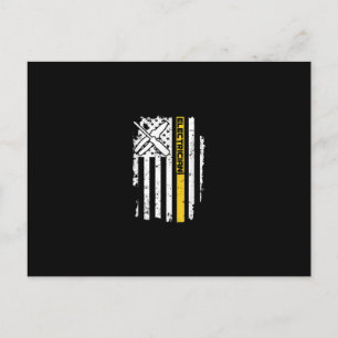 Elektriker USA Flagga Amerikansk Elektrisk Present Vykort