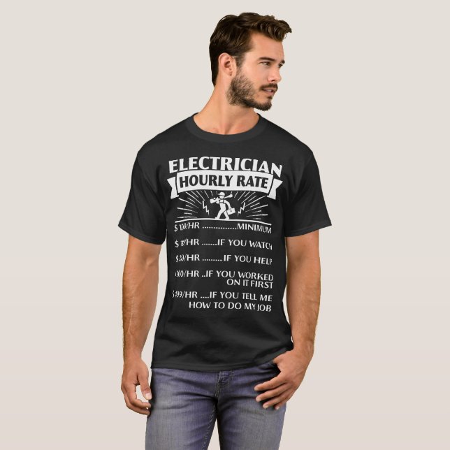 Elektrikeren klassar i timmen electrican T-tröja Tee Shirt (Hel framsida)