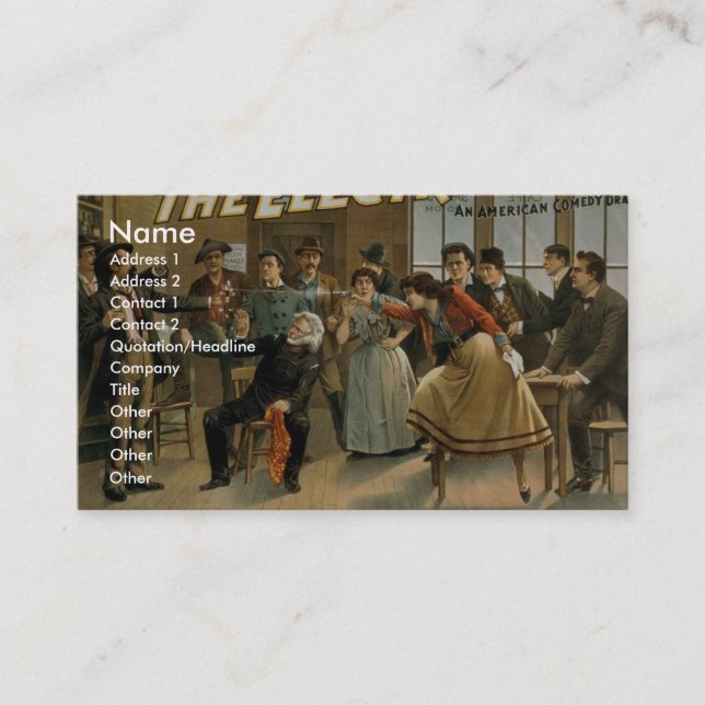 Elektrikern sa att han inte ville ha en drink. visitkort (Framsida)