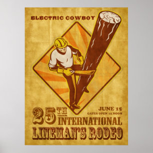 elektrikerreparatör i vintage affisch