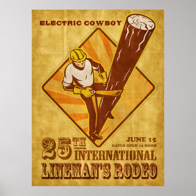 elektrikerreparatör i vintage affisch (Framsidan)