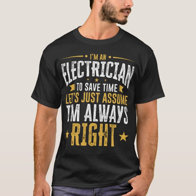 Elektrikerskjortasparan Time antar den rätt roliga T Shirt (Framsida)