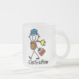 Elektrikerstick figur frostad glasmugg