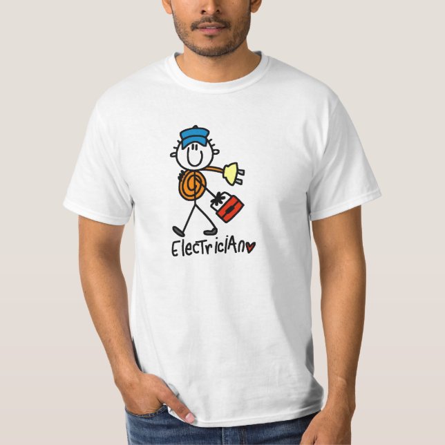 Elektrikerstick figur tee (Framsida)