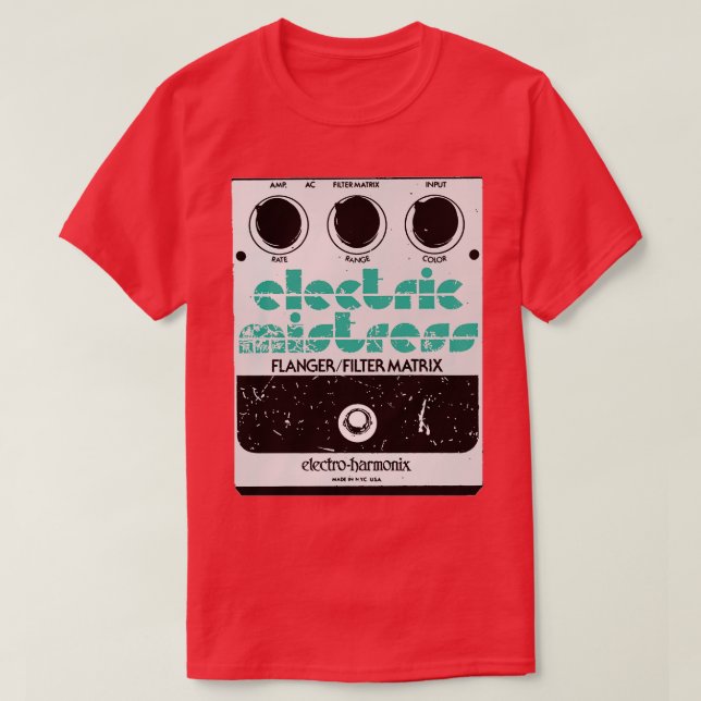 Elektrisk Älskarinna Guitar FX Fläkt Art Design T Shirt (Design framsida)