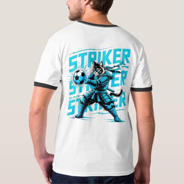 Elektrisk Anfallare Samuraj Katt - För Idrottare T Shirt (Baksida)