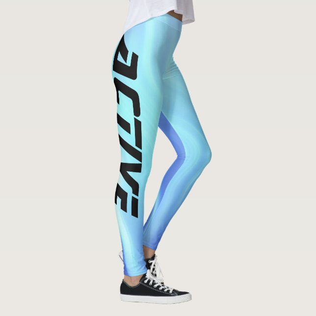 Elektrisk blå färg Aktiv sport Leggings (Höger)