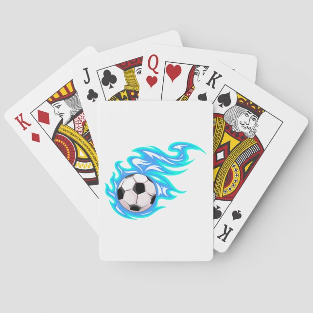 Elektrisk Blå Flammande Fotboll Sport Casinokort (Baksidan)