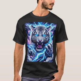 Elektrisk Blå Ljus Tiger T-Shirt Design