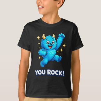 Elektrisk blå monster du rockar stjärnhopp t shirt