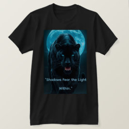 Elektrisk blå neon svart panter grafisk t-shirt -