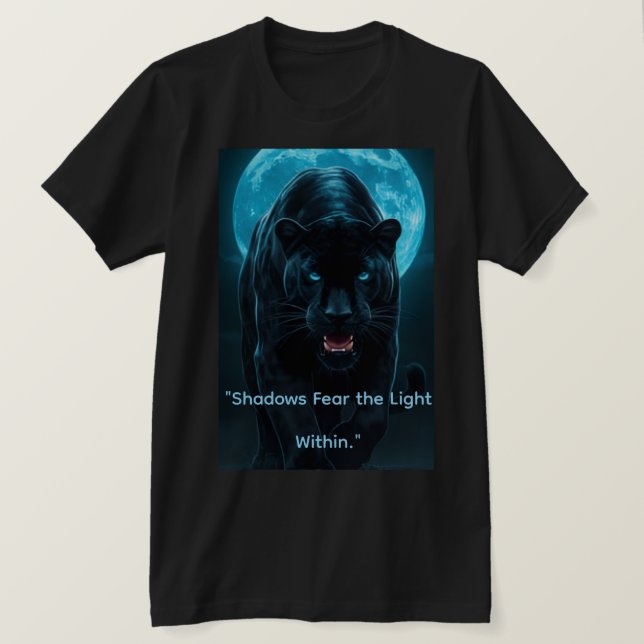 Elektrisk blå neon svart panter grafisk t-shirt - (Design framsida)