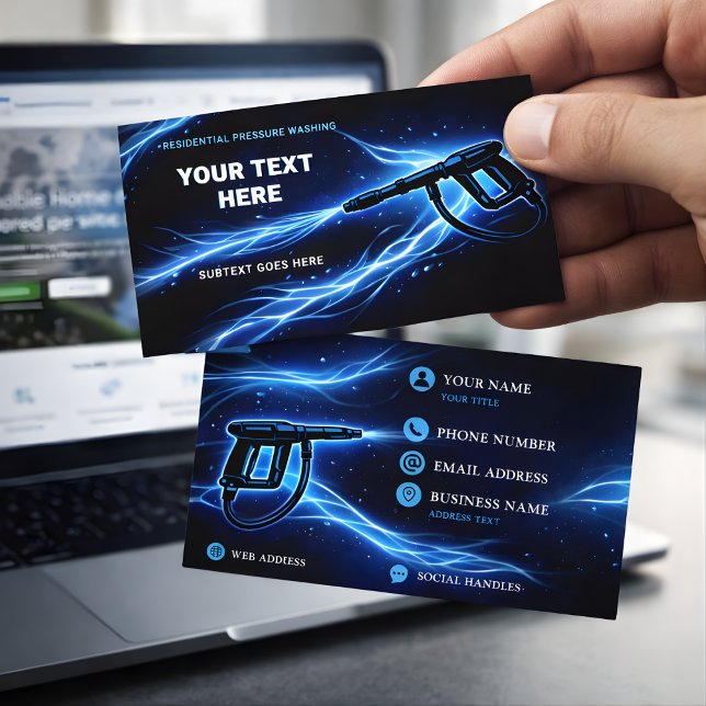 Elektrisk Blå Trycktvätt för Hemmet Visitkort (Skapare uppladdad)