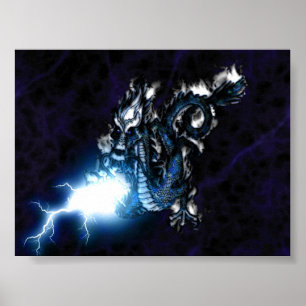 Elektrisk blåttdrake poster