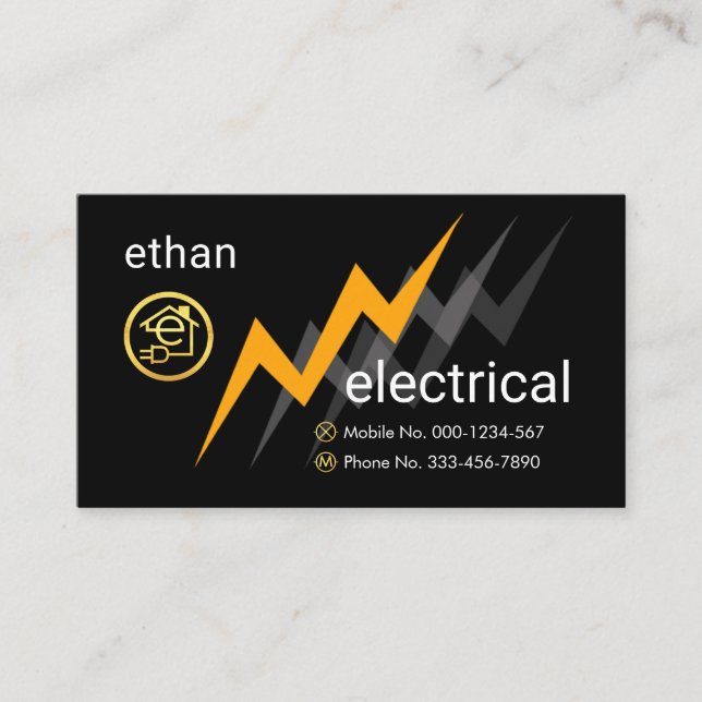 Elektrisk Blixtkraftsbrev-e Elektrisk Visitkort (Framsida)