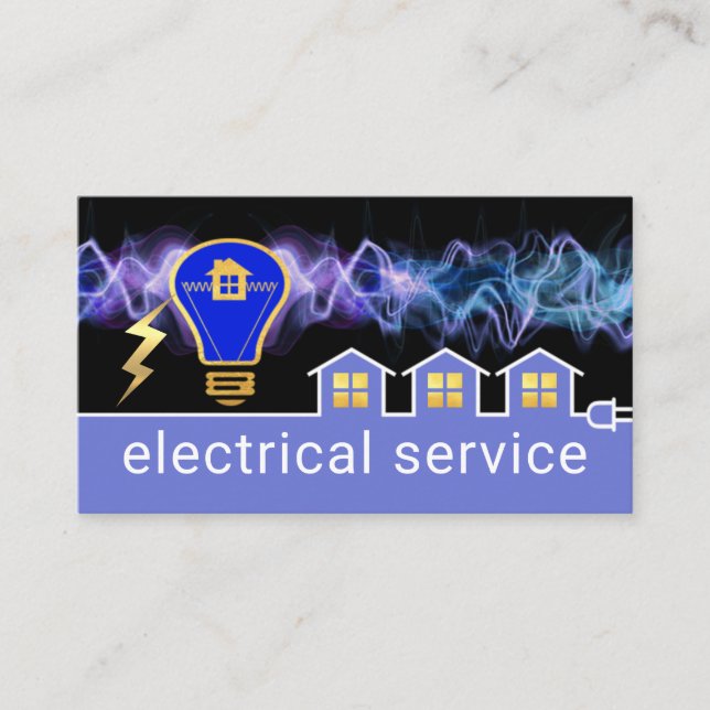 Elektrisk Blixtladdning Hemma Ledningskrets Visitkort (Framsida)