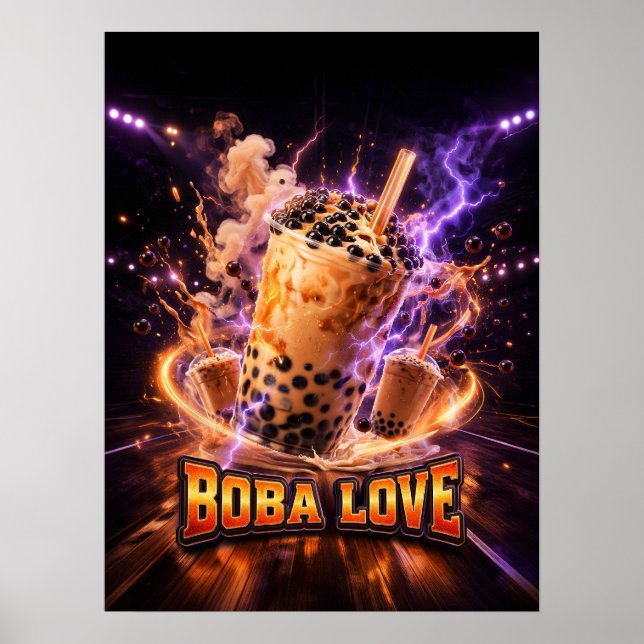 Elektrisk Boba Te Grafik Poster (Framsidan)