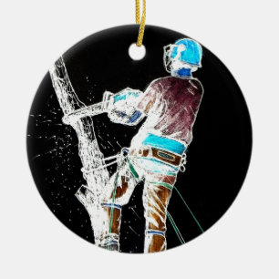 Elektrisk chainsaw för trädkirurgArborist Julgransprydnad Keramik