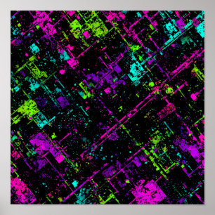 Elektrisk Cyberpunk-struktur: Sömlös Neon-signal Poster