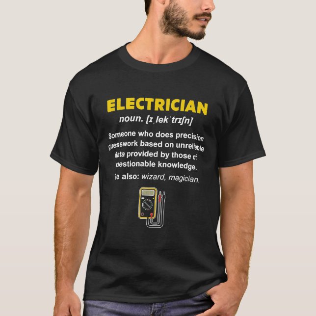 Elektrisk definition av elektriker t shirt (Framsida)