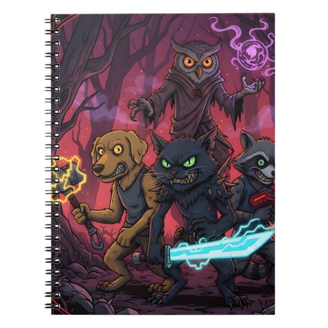 Elektrisk Fantasy Djur Krigare Konst Anteckningsbok (Framsidan)