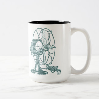 Elektrisk fläkt för vintage Två-Tonad mugg