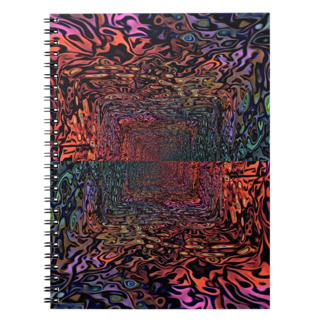 Elektrisk Fraktal Kalejdoskopisk Abstrakt Design Anteckningsbok (Framsidan)