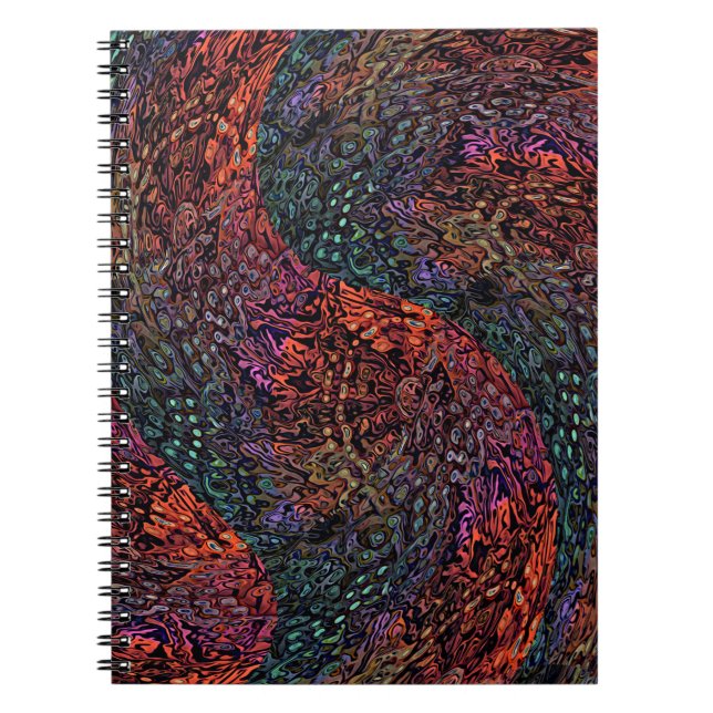 Elektrisk Fraktal Kalejdoskopisk Abstrakt Design Anteckningsbok (Framsidan)