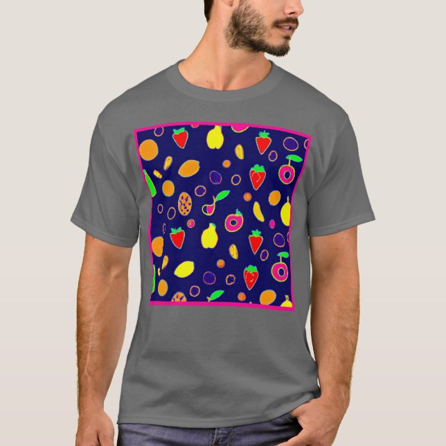 Elektrisk fruktfiestadesign t shirt (Framsida)