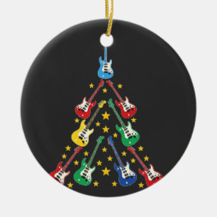 Elektrisk Gitarr Julgran Musikälskare Julgransprydnad Keramik