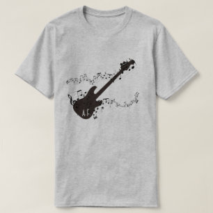 Elektrisk gitarr & musik noterpersonliggåva t-shirt