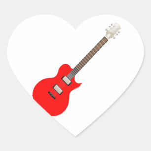 elektrisk gitarr.png hjärtformat klistermärke