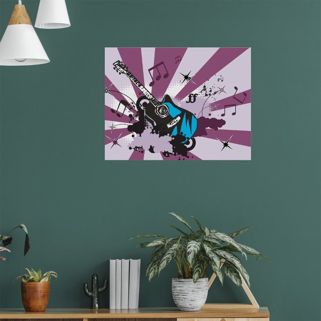 Elektrisk Gitarr Pop Art Musik Rock Grunge Poster (Skapare uppladdad)