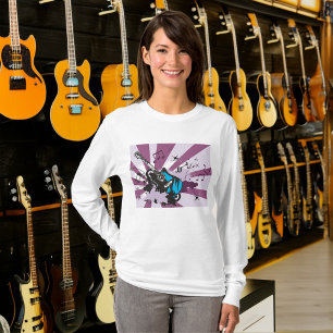 Elektrisk Gitarr Pop Art Musik Rock Grunge T Shirt