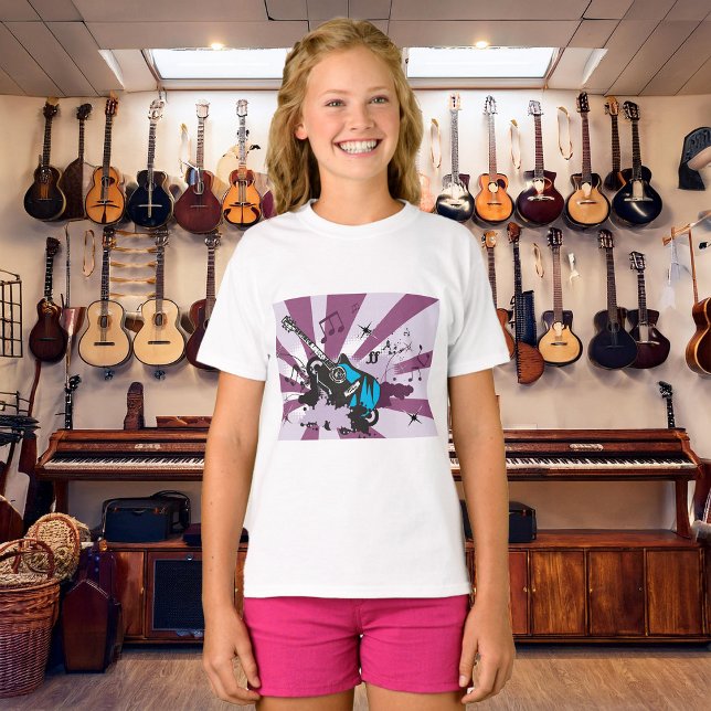 Elektrisk Gitarr Pop Art Musik Rock Grunge T Shirt (Skapare uppladdad)