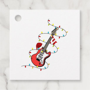 Elektrisk Gitarr Santa Claus Musik Jul Musikälskar Gåvor Etiketter