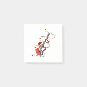 Elektrisk Gitarr Santa Claus Musik Jul Musikälskar Post-it Block