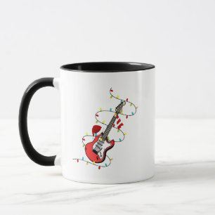 Elektrisk Gitarr Santa Claus Musik Julälskare  Mugg