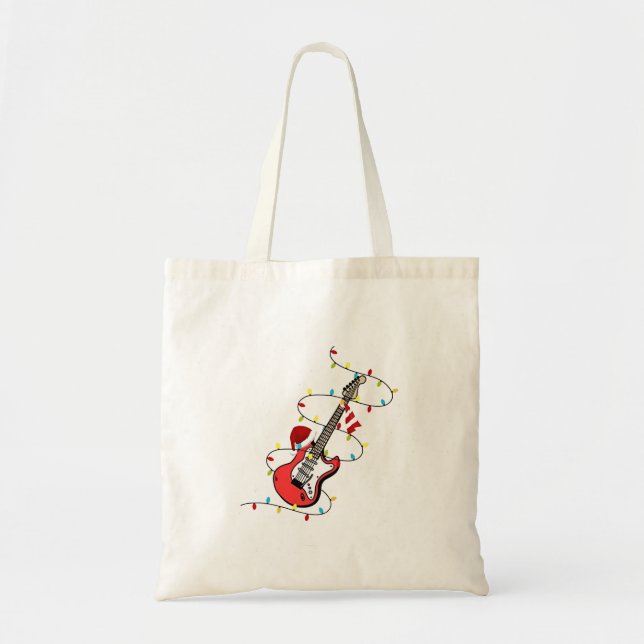 Elektrisk Gitarr Santa Claus Musik Julälskare  Tygkasse (Framsidan)