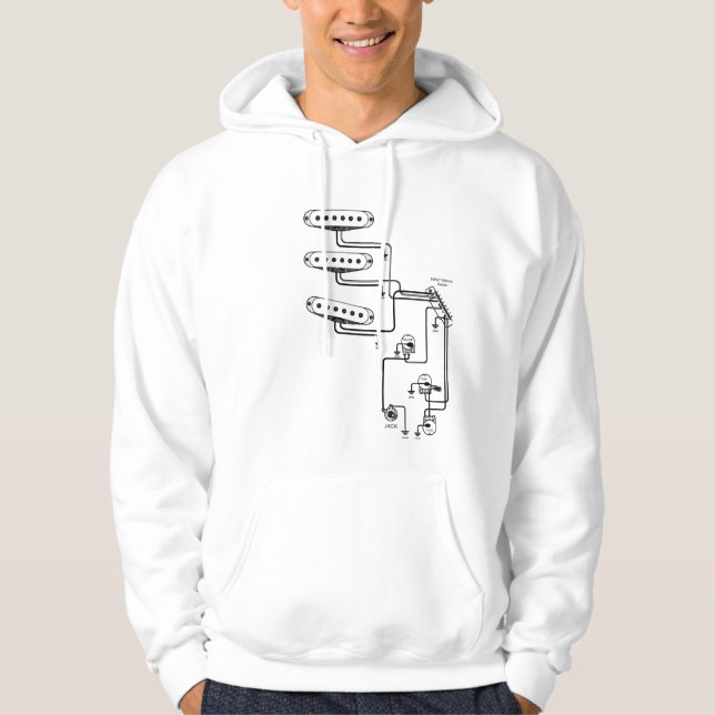 elektrisk gitarr som binder diagrammet sweatshirt (Framsida)