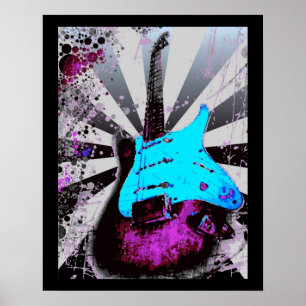 Elektrisk gitarraffisch poster