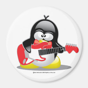 Elektrisk gitarrpingvin magnet