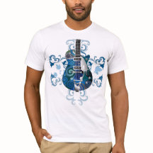 elektrisk gitarrtshirt för blått