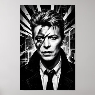 Elektrisk Glam Rock Blixt Porträtt Poster