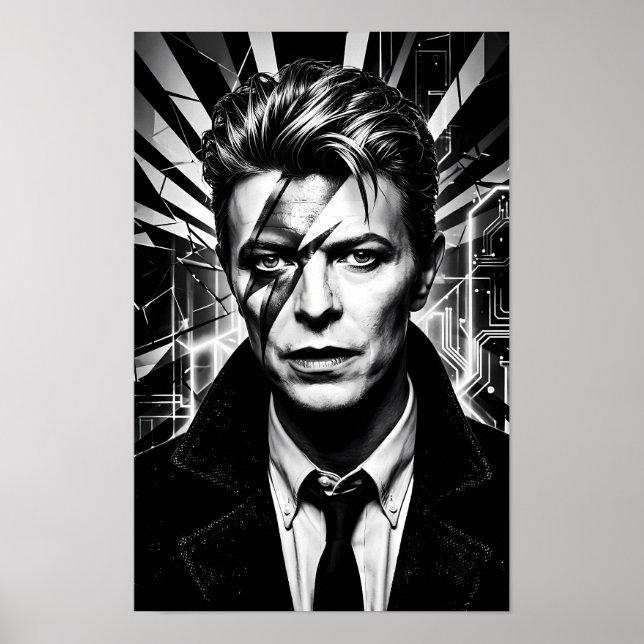 Elektrisk Glam Rock Blixt Porträtt Poster (Framsidan)