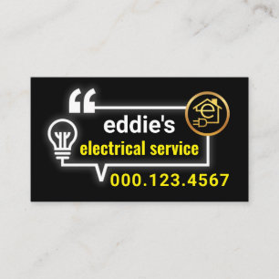 Elektrisk glödlampa krets bubbla tal visitkort