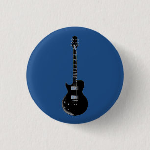 Elektrisk Guitar Blue Black Pop Art Knapp